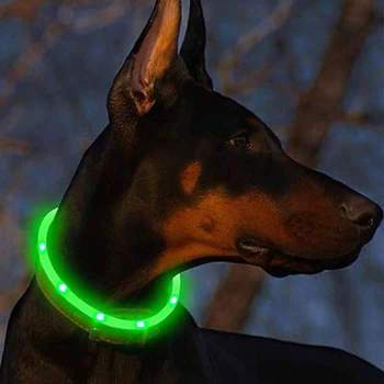 Led Usb-Opladning Hund Krave Nat Hund Kraver Glødende Lysende Sikkerhed Pet Krave Genopladelige LED Nat Sikkerhed Blottere Glød