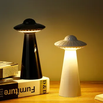 LED øjenbeskyttelse bordlampe USB-Genopladelige Dæmpbar Atmosfære Lys Læsning Flimrer Smart Nat Lys UFO Sengelamper