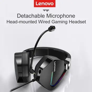 Lenovo H402 Gaming Headset Headset med Surround Stereo RGB Farverige Lys, Dyb Bas I øret, PC, Bærbar Gaming Hovedtelefoner