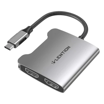 LENTION CF53 USB-C til Dobbelt HDMI-Kompatibel Adapter Understøtter Single 4K@60Hz and Dual 4K@30Hz Mini-Display Adapter
