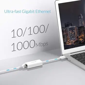 LENTION HU404GE USB 3.0 er en Gigabit Ethernet-Adapter Netværk Port-Adapteren til USB-Netværk Port med LED-Indikator for PC/Laptop