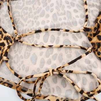 Leopard Mønster Kvinder Camis Tank Tops Backless Sexet Rave Outfits Ærmeløs På Tværs Af Kniplinger Op Bralette Afgrøde Top Streetwear Sommer