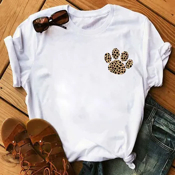 Leopard print elsker print mænd og kvinder, par T-shirt 2021 nye mode personlighed INS brand student t-shirt, bomuld