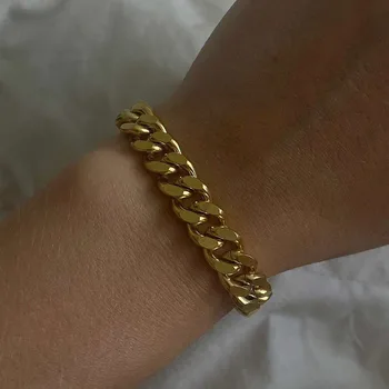 LESIEM Mode smykker charms 18KGP Guld Fyldt Veninde Kravebenet Kæde Stor Kæde tattoo choker bryllup