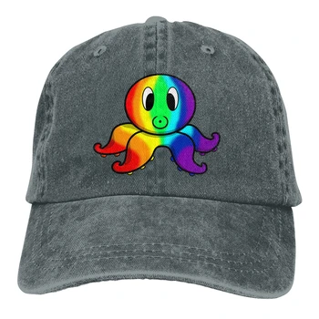 LGBT Pride Rainbow Blæksprutte Hatte Til Mænd, Kvinder Fashionable Justerbar Baseball Cap Vintage Far Hatte