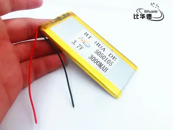 Li-Po 3,7 V 3000mAh 5050105 Lithium Polymer Li-Po-li-ion Genopladeligt Batteri celler Til Mp3-MP4 MP5 GPS
