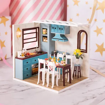 LIANYUN DIY Dukkehus i Træ Dukkehuse, Miniature dukkehus Legetøj til Børn i Fødselsdagsgave