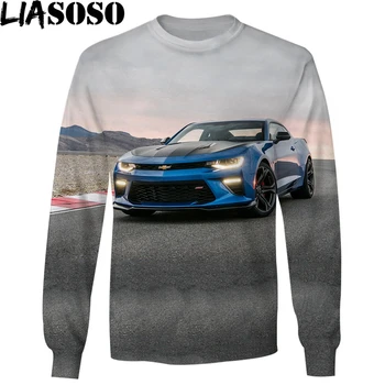 LIASOSO sportsvogn 2021 3D-Print Mænd Kvinder Sweatshirt Unisex Sweatshirt Pullovera Overdimensionerede Et Stykke Behagelig Afslappet Hastighed