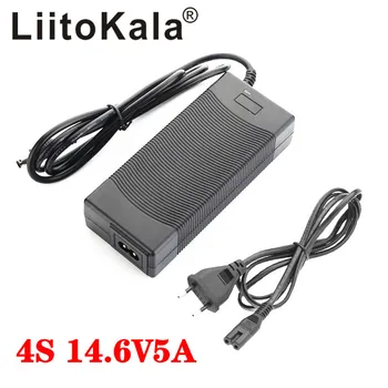 LiitoKala 12V oplader 14.6 V 5A Oplader 4S 14,4 V 3A LiFePO4 batteri 14,4 V LiFePO4 Batteri Oplader Input 100-240V Sikkerhed Stabilt