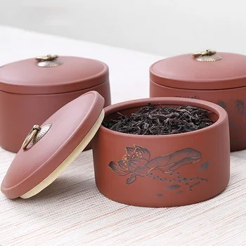 Lilla Ler tedåse Forseglet mod fugt 700 ml te storage container Kinesisk retro stil keramiske te