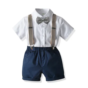 Lille Barn, Børn, Tøj, Hvid Skjorte + Navy Shorts 3 Stykker Baby Boy Tøj 2021 Nye Ankom Sommeren Kostume Til Børn 1-8 År