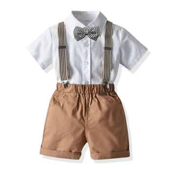 Lille Barn, Børn, Tøj, Hvid Skjorte + Navy Shorts 3 Stykker Baby Boy Tøj 2021 Nye Ankom Sommeren Kostume Til Børn 1-8 År