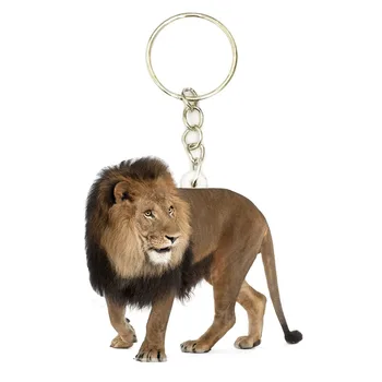 Lion Akryl King Lion Nøglering Charme Mode Rustfrit Stål Nøgleringe Mænd nøglering Ring Kæreste Gave Gaver til Kvinder Nøglering