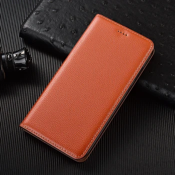 Litchi Mønster i Ægte Læder Tegnebog Case for XiaoMi Mi 10 11 10T 10S 11X Pro Lite Ultra 5G Magnetisk Flip Cover Tilfælde