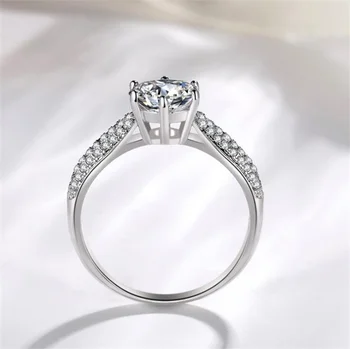 LMNZB 925 Sterling Sølv Ring Klare Seks Klo Cubic Zirconia Mode, Bryllup, Engagement, Klassiske Smykker Til Kvinder LR351