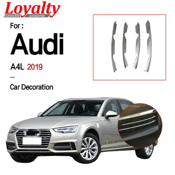 Loyalitet for Audi A4L 2019 Forreste Kofanger Tåge Lys Lampe Spoiler Trim Frame Cover ABS Blanke Sølvfarvede Bil Tilbehør