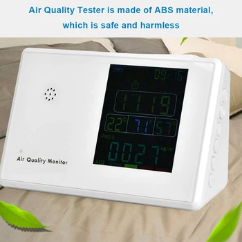 Luftkvaliteten Tester Multifunktionelle Luft Gas Detektor Luftfugtighed, Temperatur, CO2 TVOC Formaldehyd PM2.5 PM10 Tester for Kontor