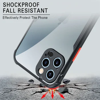 Luksus Gennemsigtig Silikone Airbag Stødsikker Mobiltelefon Case For iPhone 11 12 Pro Max Mini X Xs-XR 7 8 Plus SE 2020 Ultra Tynd Cover
