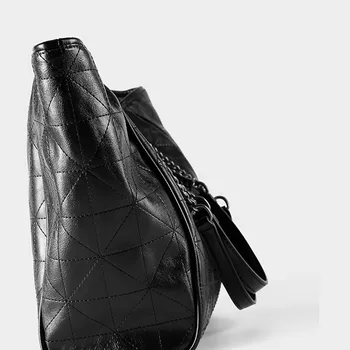 Luksus Håndtasker, Kvinder Taske Designer Sort Læder Kæde Med Stor Kapacitet Skulder Tasker, Totes Fashion Taske Til Kvinde
