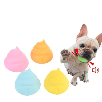 Lyd Sjov Hund Overbygning Latex Toy Sjove Poop Form Bide-resistente Molar Pet Supplies Tænder Rene Hund Legetøj