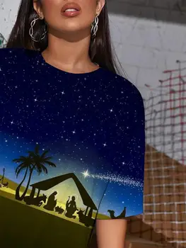 Lykke Plum Galaxy T-shirt Kvinder Christian Sommer Dyr Gotiske Coconut Tree Shirt Print Dame Tøj Streetwear