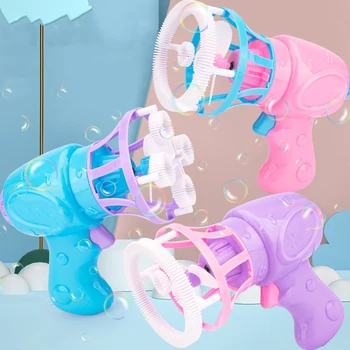 Lys Lilla Fan Boble Maskine Automatisk Boble Blæser Legetøj til Børn Udendørs Have Legetøj