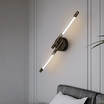 Lys luksus soveværelse sengen væglampe enkelt og moderne stue korridor midtergangen lampe Nordiske kobber minimalistisk kreative væglampe