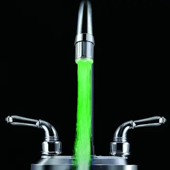 Lys-op, LED Vandhane Ændre Glød Køkken Brusebad Tryk vandbesparende Nyhed Lysende Armatur Dyse Hoved Badeværelse Lys