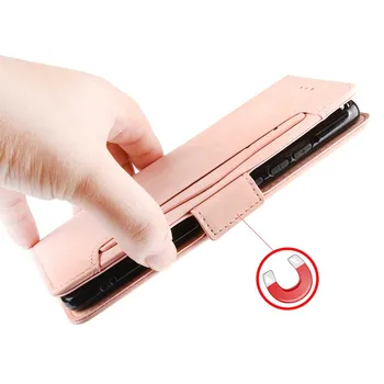 Læder telefonen sagen for Huawei Nova 7i / P40 Lite/ Nova 6SE bagcoveret, Flip-kort tegnebog med stå Retro Coque