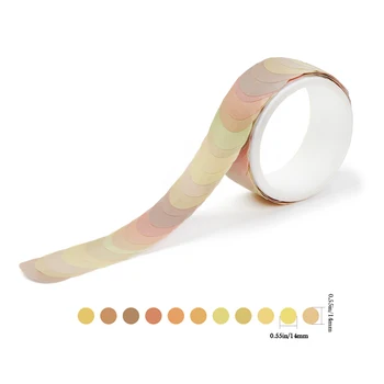 M.100 stk Candy Farve i Japansk Stil med Polka Prikker Washi Tape Klæbende Maskering DIY Dagbog Scrapbooking Runde Klistermærker Label Papirvarer