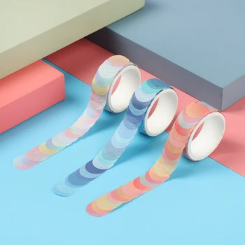 M.100 stk Candy Farve i Japansk Stil med Polka Prikker Washi Tape Klæbende Maskering DIY Dagbog Scrapbooking Runde Klistermærker Label Papirvarer