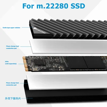 M. 2 2280 SSD Harddisk Aluminium Radiator For Effektiv Køling, Med Silikone Cooling Pad Radiator, der er Egnet til Desktop