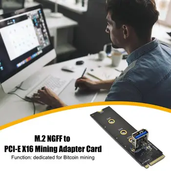 M. 2 PCI-E X16 Slot Adapter-Kort NGFF Pcie Riser Card NVME VGA forlængerkabel 4Pin 6Pin SATA For Miner Minedrift