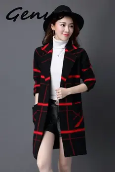 M-5XL koreanske Frakke Kvinder Foråret Efteråret Strikket Sweater Plus Size Cardigan Women Winter Jacket Løs Store M Lange Trøjer Pels