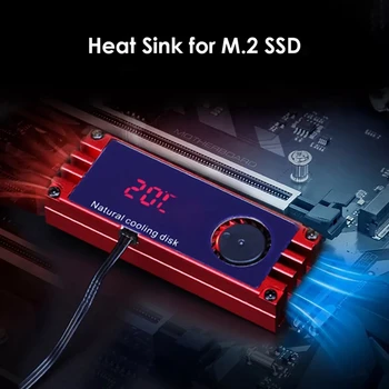 M2 SSD Heatsink Køligere Temperatur OLED-Digital Display-M. 2 2280 NVME ssd-Harddisk Radiator