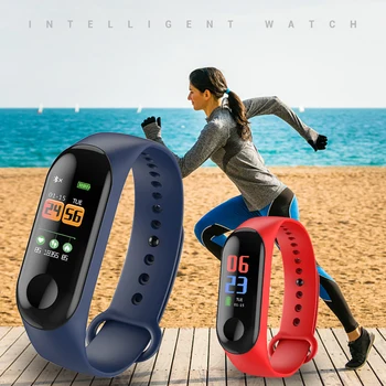 M3 Smart Armbånd puls, Blodtryk Sundhed Vandtæt Smarte Ure Bluetooth-kompatible Ur Armbånd Fitness Tracker