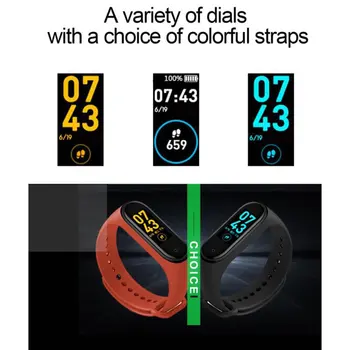 M4 Smart band 4 Fitness Tracker Se Sport armbånd puls, Blodtryk Smartband Armbånd Vandtæt PK mi band 4 3