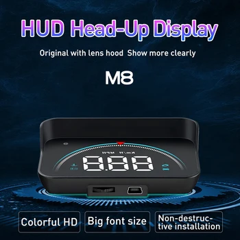 M8 HUD (Head-Up Display OBD2 II Hastighedsoverskridelse Advarsel Systemet Hastighed Spænding Alarm Bil-Bil Styling Head Up Display