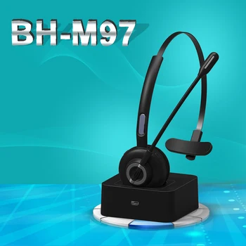 M97 Trådløse Bluetooth-Headset, V5.0 Med Micphone Hands-Free Opkald Øretelefon Opladning Base For Center Office Skype Lastbilchauffør