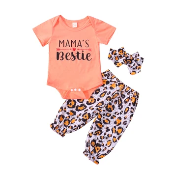 Ma&Baby 0-18M Nyfødte Barn Baby Pige Tøj Sæt Mama ' s ie Brev Romper Leopard Bukser Udstyr, Tøj, Kostumer