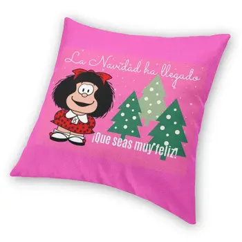 Mafalda julekort Smide pudebetræk Dekoration Argentinske Tegnefilm Quino Manga pudebetræk 45x45 Pillowcover til Sofa