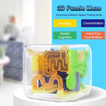 Magic 3D-Puslespil Labyrint Hånd Spil Tilfælde Kasse Marmor Puslespil IQ Balance Toy Sjov Hjerne Spil Intellekt Bolden Pædagogisk Legetøj for Børn
