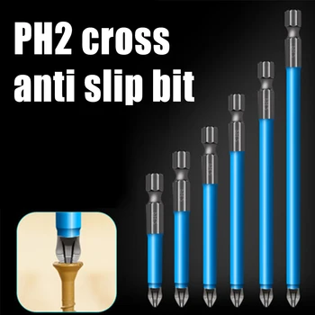 Magnetisk Anti-Slip Boret 7Pcs Magnetiske PH2 Phillips Bits Sæt håndværktøj Skruetrækker Boret 25 mm-150 mm