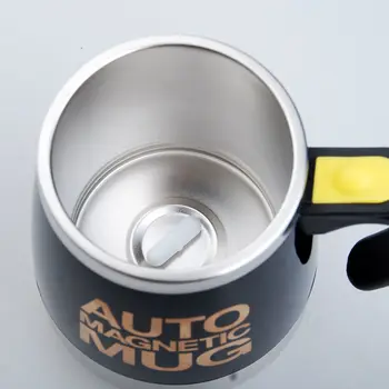Magnetisk Automatisk Omrøring Kop Kaffe Kreativitet Home Office Rustfrit Stål Mælk Tank Køkken Mælk Kan Vand Cup 450ml E11585