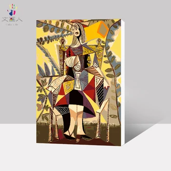 Maling af antal kunst maleri af tal dekoration Picasso-serien hånd-malet farve oliemaleri hånd-malet abstrakt billede