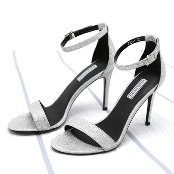 Man-knappen spænde åben tå super høj hæl sandaler 2019 sommeren nye mode wild star med den samme punkt stilethæl sko