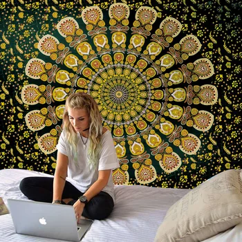 Mandala-Tapetet Boheme Indiske Væggen Hænger Hippie Hjem Dekoration Polyester Stof Sofa Tæppe Ark Bed Cover Strand Mat