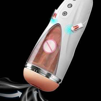 Mandlige automatisk masturbator cup realistisk spidsen af tungen og munden, vagina pocket pussy blowjobs vibrerende stroker ' sex legetøj for manden