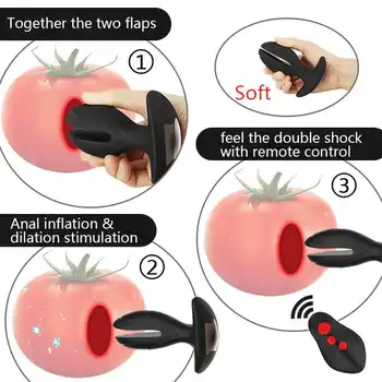 Mandlige Elektrisk Stød Prostata Massager Bærbare Anal Plug Fjernbetjening Vibrator Uden Ledning Butt Plug Dilator Til Kvinde