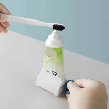 Manuel Tandpasta Enhed Rør Dispenser Holder Multifunktionelle Plast Facial Cleanser Squeezer Tryk på for Tilbehør til Badeværelset